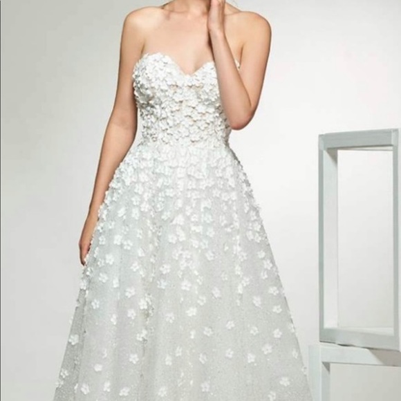 White Tea Length Wedding Dress - Picture 2 of 2